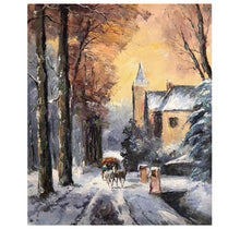 Load image into Gallery viewer, 100% Hand Painted Snow Landscape Art Oil Painting On Canvas Wall Art Frameless Picture Decoration For Live Room Home Decor Gift