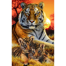 Load image into Gallery viewer, 5D DIY Diamond Painting Tiger Cross Stitch Full Round Drill Mosaic Animal Diamond Embroidery Manual Art Gift Home Decor Wall - SallyHomey Life's Beautiful