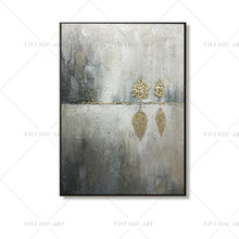 Load image into Gallery viewer, 100% Hand Painted Gray Gold Shadow Abstract Painting  Modern Art Picture For Living Room Modern Cuadros Canvas Art High Quality
