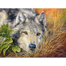 Load image into Gallery viewer, DIY 5D Diamond Painting Cross Stitch Wolf Animal Diamond Embroidery Full Drill Round Mosaic Kit Rhinestones Winter Scenery Art - SallyHomey Life's Beautiful