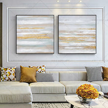 Load image into Gallery viewer,   100% Hand Painted White Golden Sky Abstract Painting  Modern Art Picture For Living Room Modern Cuadros Canvas Art High Quality