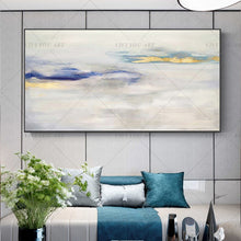 Load image into Gallery viewer,   100% Hand Painted Purple Blue Sky Painting  Modern Art Picture For Living Room Modern Cuadros Canvas Art High Quality