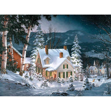 Load image into Gallery viewer, DIY 5D Diamond Painting Snow Scenery Diamond Embroidery Winter Landscape Rhinestones Cross Stitch Full Round Mosaic Home Decor