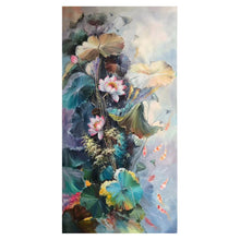 Load image into Gallery viewer, 100% Hand Painted Lotus Flowers Art Oil Painting On Canvas Wall Art Frameless Picture Decoration For Living Room Home Decor Gift