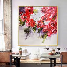 Load image into Gallery viewer, Flower Art Oil Painting on Canvas Wall Art Frameless Picture Decoration 100% Hand Painted Abstract Square Single Unframed GD-442