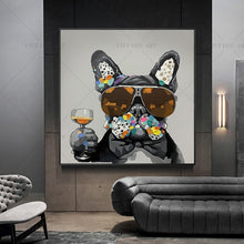 Load image into Gallery viewer, 100% Hand Painted  Cute Dog Abstract Modern Art Picture For Living Room Modern Cuadros Canvas Art High Quality