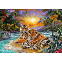 Load image into Gallery viewer, 5D Diamond Painting Tiger Full Round Drill Mosaic Diamond Embroidery Cross Stitch Animal rhinestones DIY Wall Sticker Decor Gift
