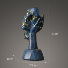 Load image into Gallery viewer, Abstract Black Statue Retro Abstract Character Figurine Silence Is Gold Home Decoration Accessories Home Desktop Craft Gift