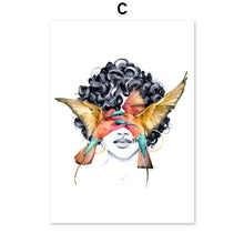 Load image into Gallery viewer, Abstract Fashion Girl With Butterfly Bird Nordic Posters And Prints Wall Art Canvas Painting Wall Pictures For Living Room Decor - SallyHomey Life's Beautiful