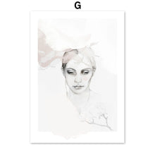 Load image into Gallery viewer, Abstract Fashion Blush Girl Quiet ReminderWall Art Canvas Painting Nordic Posters And Prints Wall Pictures For Living Room Decor - SallyHomey Life's Beautiful