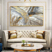 Load image into Gallery viewer, 100% Hand Painted White Golden Gray Abstract Painting  Modern Art Picture For Living Room Modern Cuadros Canvas Art High Quality