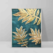 Load image into Gallery viewer, 100% Hand Painted Abstract Golden Leaves Oil Painting On Canvas Wall Art Frameless Picture Decoration For Live Room Home Decor