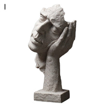 Load image into Gallery viewer, Resin Art Silence Mask Figurines Abstract Silence Is Gold Statuettes Mask Miniatures Sculpture Home Decoration Artwork