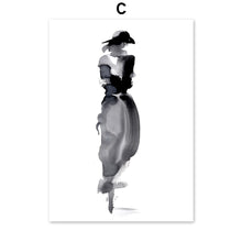 Load image into Gallery viewer, Black White Fashion Modern Girl Abstract Wall Art Canvas Painting Nordic Posters And Prints Wall Pictures For Living Room Decor - SallyHomey Life's Beautiful