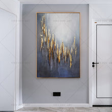 Load image into Gallery viewer,   100% Hand Painted Golden Line Sandy City Abstract Painting  Modern Art Picture Living Room Modern Cuadros Canvas Art High Quality