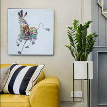 Load image into Gallery viewer, Modern Abstract Animal Art Painting on Canvas Poster and Print Wall Art Naughty zebra Picture for Living Room Quadros Home Decor - SallyHomey Life's Beautiful