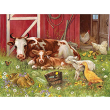 Load image into Gallery viewer, DIY 5D Diamond Painting Cow Cross Stitch Paintings Full Round Diamond Embroidery Farm Animal Mosaic Rhinestone Wall Sticker Gift - SallyHomey Life's Beautiful