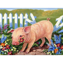 Load image into Gallery viewer, DIY 5D Diamond Painting Cross Stitch Animal Pig Diamond Embroidery Full Round Drill Mosaic Picture Rhinestone Home Decor Gift