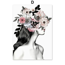 Load image into Gallery viewer, Abstract Girl Flower Fashion Figure Wall Art Canvas Painting Nordic Posters And Prints Wall Pictures For Living Room Decor - SallyHomey Life's Beautiful