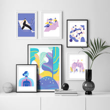 Load image into Gallery viewer, Fashion Girl Mountain Abstract Modern Art Wall Art Canvas Painting Nordic Posters And Prints Wall Pictures For Living Room Decor - SallyHomey Life's Beautiful
