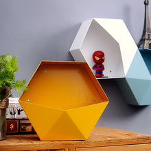 Load image into Gallery viewer, Colour  Hexagonal Hanging Shelf Modern Personalized Geometry Pattern Living Room Wall Decore Sundry Storage Holders Crafts