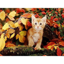 Load image into Gallery viewer, 5D Diamond Painting Cross Stitch Full Round Drill Lovely Cat Diamond Embroidery Mosaic DIY Cross Stitch Kits Wall Art