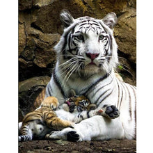 Load image into Gallery viewer, 5D DIY Diamond Painting Tiger Cross Stitch Full Round Drill Mosaic Animal Diamond Embroidery Manual Art Gift Home Decor Wall - SallyHomey Life's Beautiful