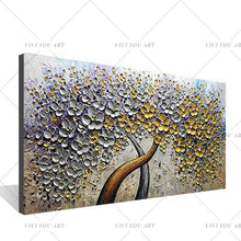 Load image into Gallery viewer, 100% Hand Painted  Knife Gold Tree Oil Painting On Canvas Large Palette 3D Paintings For Living Room Modern Abstract Wall Art Pictures