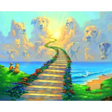 Load image into Gallery viewer, 5D Diamond Painting Full Drill Round Cartoon Dog Diamond Embroidery Day Road Cross Stitch DIY Wall Art Home Decor Gift