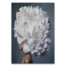 Load image into Gallery viewer, Nordic Modern Floral Feather Woman Abstract Fashion Style Canvas Painting Art Print Poster Picture Wall Living Room Home Decor - SallyHomey Life's Beautiful