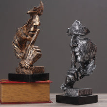 Load image into Gallery viewer, Nordic Silence Is Gold Statue Resin Abstract Sculpture Figurine Home Decoration Modern Art Office Desk Decoration Wedding Gifts