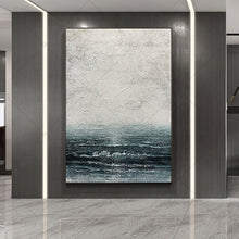 Load image into Gallery viewer, 100% Handmade Blue Sea Gray Abstract Painting  Modern Art Picture For Living Room Modern Cuadros Canvas Art High Quality