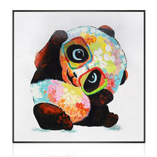 Load image into Gallery viewer, 100% Hand Painted Cartoon Baby Panda Oil Painting On Canvas Wall Art Frameless Picture Decoration For Live Room Home Decor Gift
