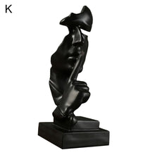 Load image into Gallery viewer, Resin Art Silence Mask Figurines Abstract Silence Is Gold Statuettes Mask Miniatures Sculpture Home Decoration Artwork