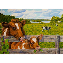 Load image into Gallery viewer, DIY 5D Diamond Painting Cow Cross Stitch Paintings Full Round Diamond Embroidery Farm Animal Mosaic Rhinestone Wall Sticker Gift - SallyHomey Life's Beautiful
