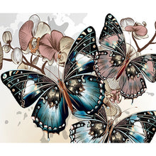 Load image into Gallery viewer, DIY 5D Diamond Painting Butterfly Flower Full Round Rhinestone Diamond Embroidery Animal Mosaic Cross Stitch Kits Decor Home