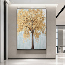 Load image into Gallery viewer, 100% Hand Painted Abstract Golden Tree Painting On Canvas Wall Art Frameless Picture Decoration For Live Room Home Decor Gift