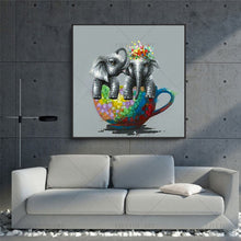 Load image into Gallery viewer,   100% Hand Painted  Cup Animal Color Dog Abstract Painting  Modern Art Picture For Living Room Modern Cuadros Canvas Art High Quality