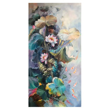 Load image into Gallery viewer, 100% Hand Painted Lotus Flowers Art Oil Painting On Canvas Wall Art Frameless Picture Decoration For Living Room Home Decor Gift