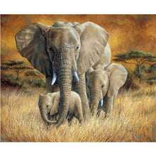 Load image into Gallery viewer, DIY 5D Diamond Painting Elephant Family Diamond Embroidery Animal Cross Stitch Mosaic Rhinestones Wall Sticker Decor Gift - SallyHomey Life's Beautiful