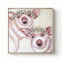 Load image into Gallery viewer, 100% Hand Painted Abstract Pigs Art Oil Painting On Canvas Wall Art Frameless Picture Decoration For Live Room Home Decor Gift