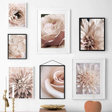 Load image into Gallery viewer, Pink Dahlia Close Up Poster Blooming Rose Nordic Posters And Prints Wall Art Canvas PaintingWall Pictures For Living Room Decor - SallyHomey Life's Beautiful