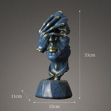 Load image into Gallery viewer, Abstract Black Statue Retro Abstract Character Figurine Silence Is Gold Home Decoration Accessories Home Desktop Craft Gift