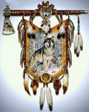 Load image into Gallery viewer, DIY 5D Diamond Painting Wolf Diamond Embroidery Animal Cross Stitch Woman Full Round Drill Mosaic Rhinestone Art Wall Decor Gift - SallyHomey Life's Beautiful