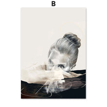 Load image into Gallery viewer, Abstract Fashion Blush Girl Quiet ReminderWall Art Canvas Painting Nordic Posters And Prints Wall Pictures For Living Room Decor - SallyHomey Life's Beautiful