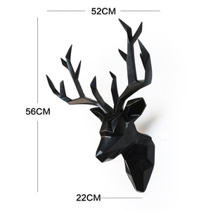 Large 3D Deer Head Statue Sculpture Decor Home Wall Decoration Accessories Animal Figurine Wedding Party Hanging Decorations