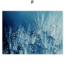 Load image into Gallery viewer, Blue Dandelion Rose Leaf Sea Quote Wall Art Canvas Painting Nordic Posters And Prints Plant Wall Pictures For Living Room Decor - SallyHomey Life's Beautiful