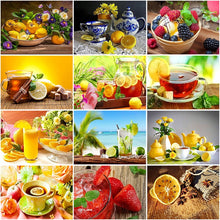 Load image into Gallery viewer, DIY 5D Diamond Painting Lemon Diamond Embroidery Fruits Cross Stitch Picture of Rhinestones Mosaic Paintings Kitchen Decor Gift
