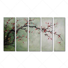 Load image into Gallery viewer, 100% Hand Painted  Plum Blossom Original Flowers Modern Home Decor Oil Painting Artwork Silver White Painting Hand pained