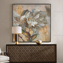 Load image into Gallery viewer,   100% Hand Painted Silver Flower Gentle Abstract Painting  Modern Art Picture For Living Room Modern Cuadros Canvas Art High Quality